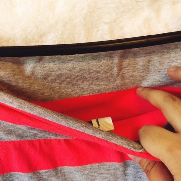 Yetts Los Angeles Neon Pink & Gray Striped Skirt - Picture 3 of 4